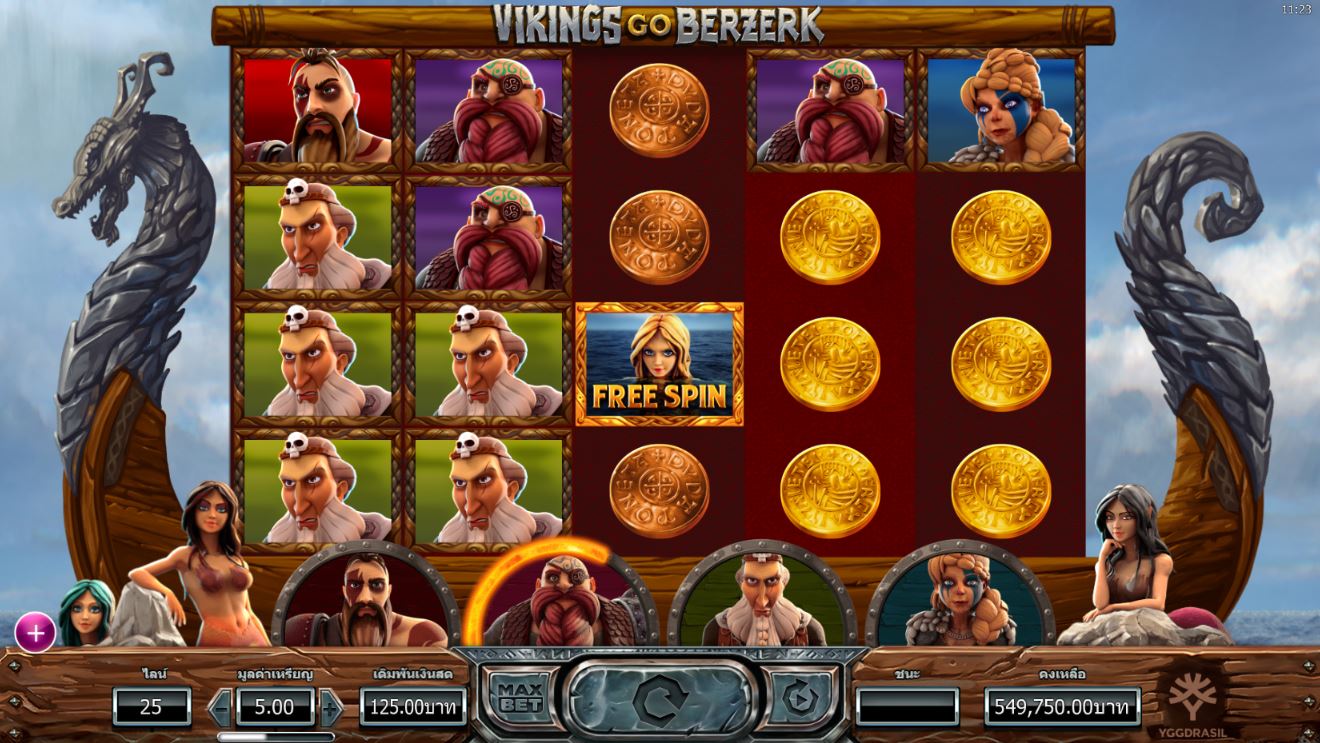 รางวัลหีบทองคำชนะ 10x ถึง 400x เดิมพันของ เกมส์สล็อต ออนไลน์ Vikings Go Berzerk